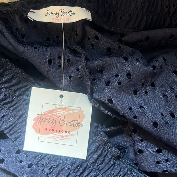 Navy Eyelet Beach Coverup Pants Size XL - Picture 4 of 5